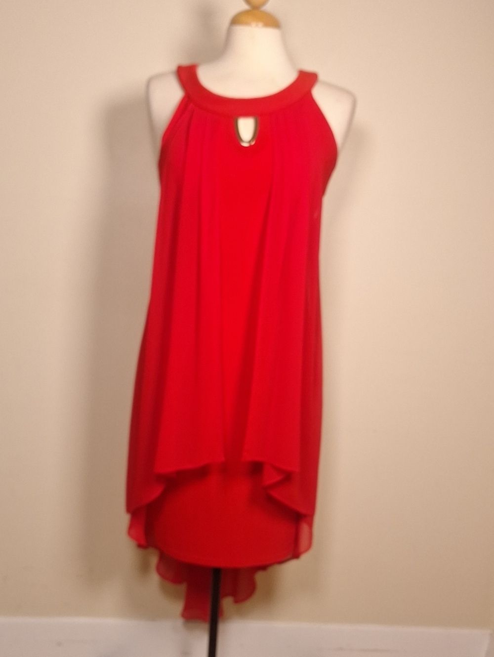 Joseph Ribkoff Sleeveless Hi/lo Gold Hardware Cocktail Dress Size Small